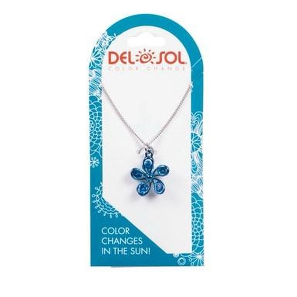 Del Sol Blue Flower Necklace
